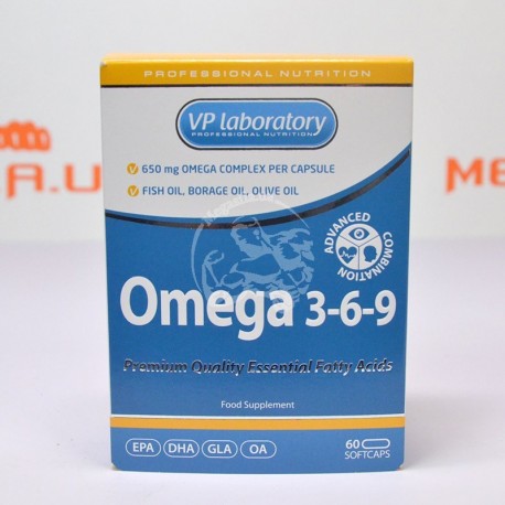 Omega 3-6-9 Fish Oil, Borage Oil, Olive Oil 60 капс