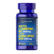 Acetyl L-Carnitine 400 mg with Alpha Lipoic Acid 200 mg 30 капс