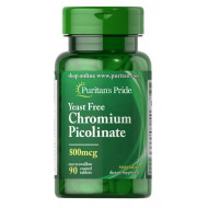 Chromium Picolinate 800 mcg Yeast Free, 90 таб