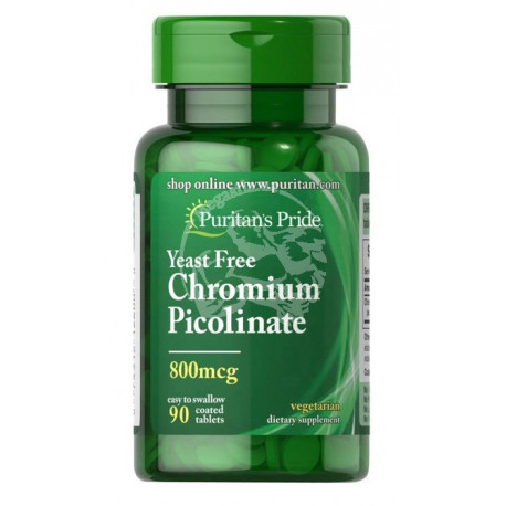 Chromium Picolinate 800 mcg Yeast Free, 90 таб