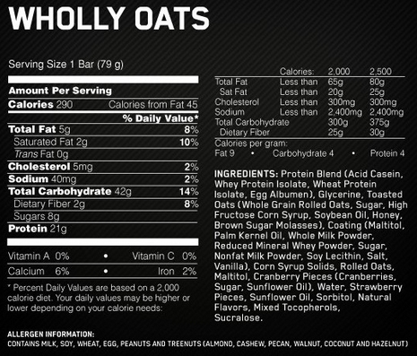 Wholly Oats! 21G Protein 79 грамм